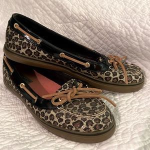 Sperry Leopard Glitter Loafers
